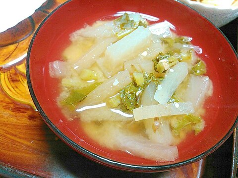 大根＆小松菜のおかか味噌汁